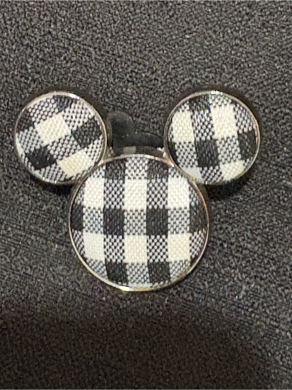 Disney Mickey Mouse Shaped black-and-white checkered Check Pin